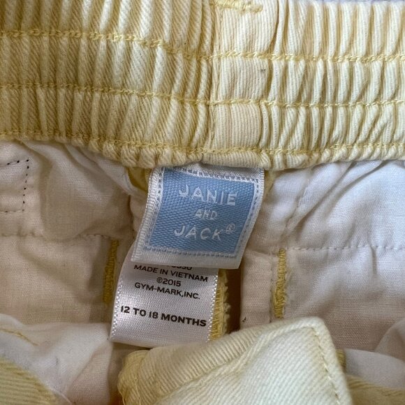 Janie and Jack Vintage Boys Blue Label 12-18 Months Yellow Chino Pants - Picture 3 of 4